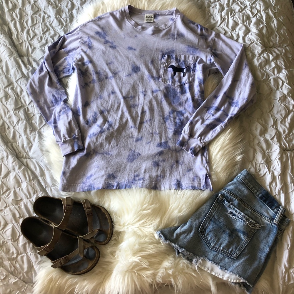 Purple Tie-Dye Long-Sleeve Pink Victoria Secret